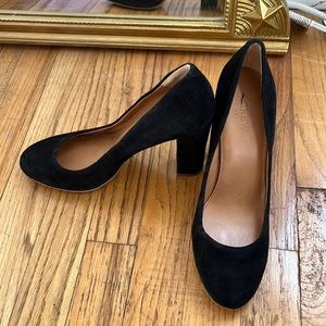 J.Crew Almond Black Block Heels 8.5